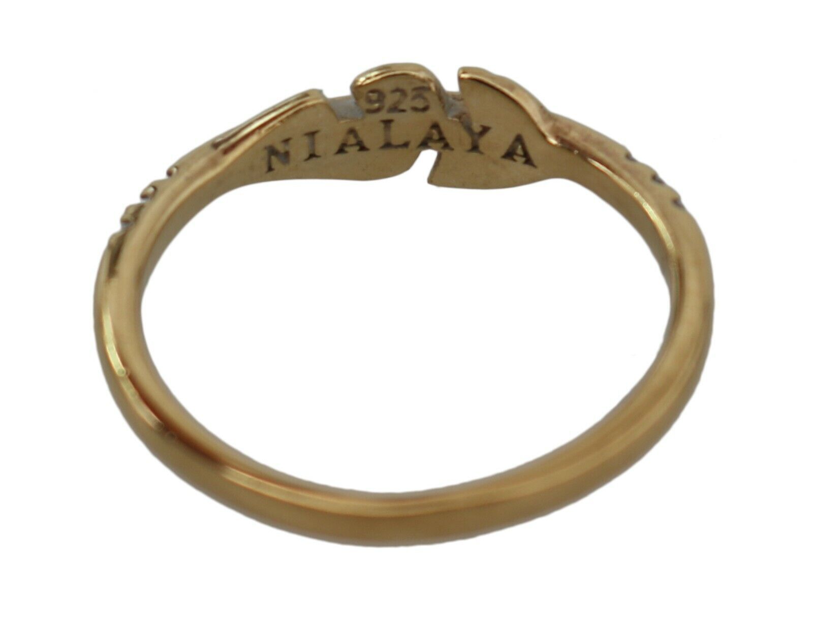 Nialaya Gold Feather Clear CZ Argent 925 Femme
