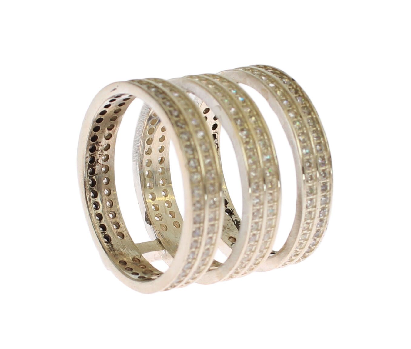 Bague authentique Nialaya en argent sterling 925 avec zircone cubique transparent pour femme