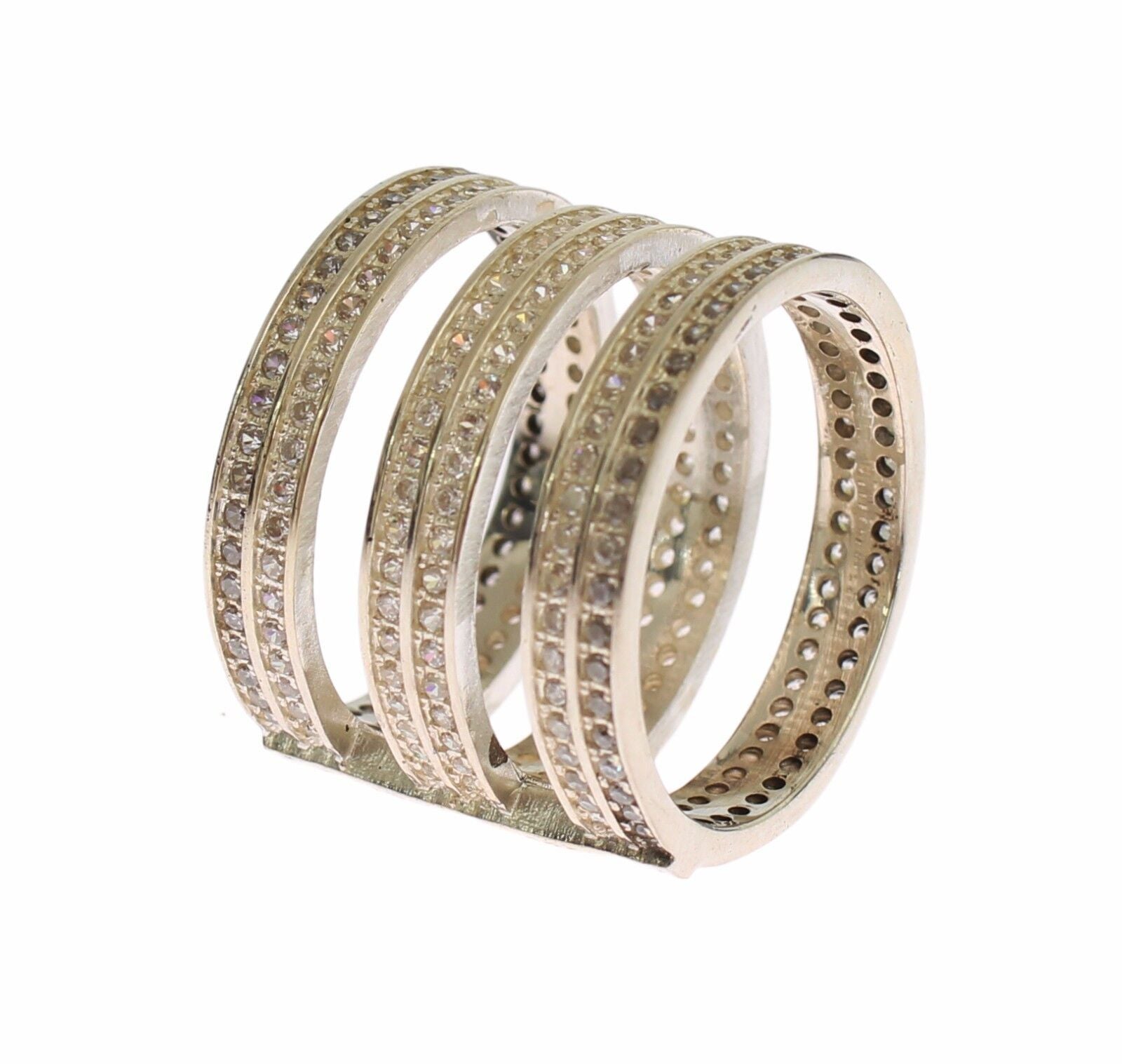 Bague authentique Nialaya en argent sterling 925 avec zircone cubique transparent pour femme