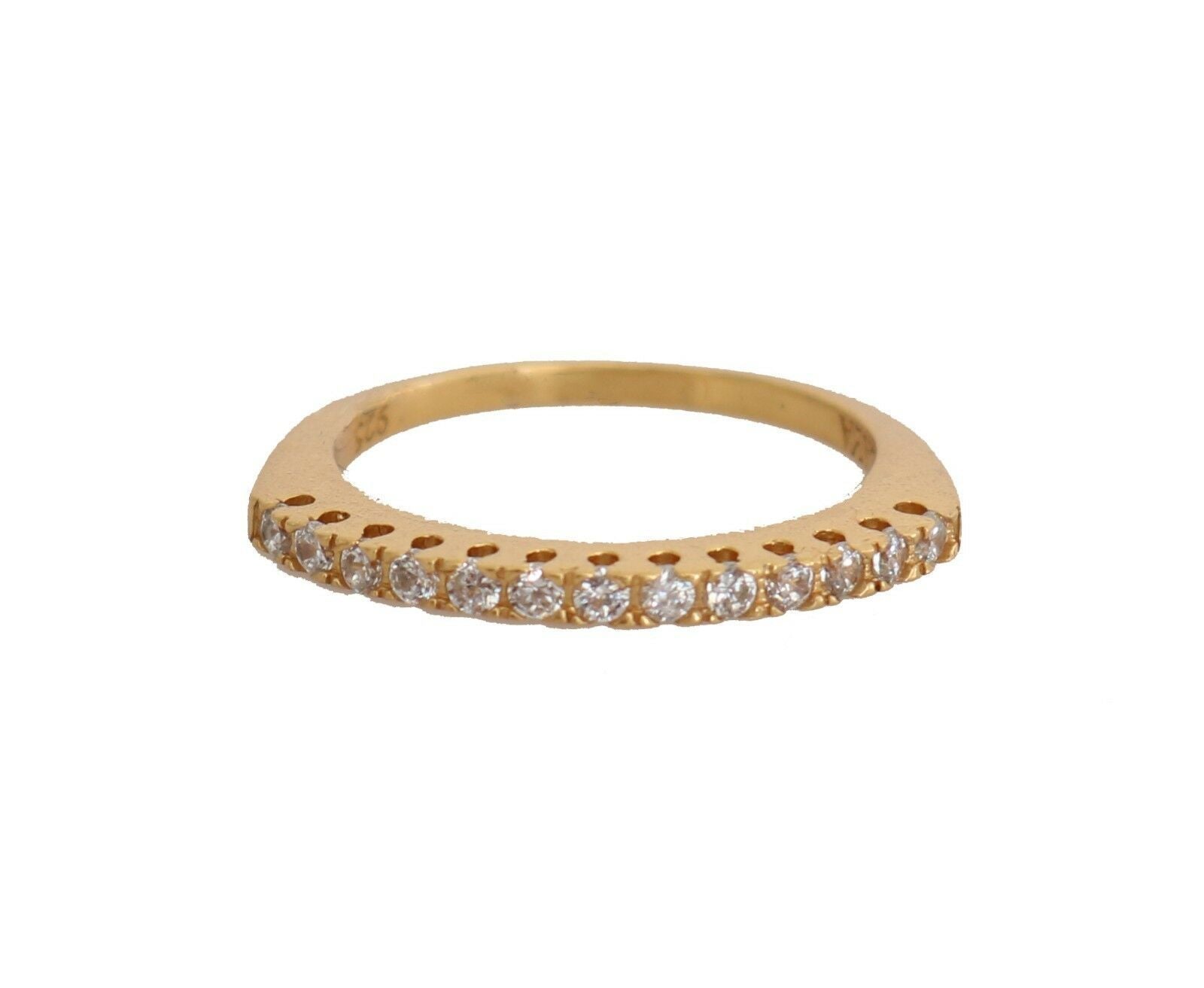 Bague Nialaya Gold authentique pour femme en argent 925 et zircone cubique transparent