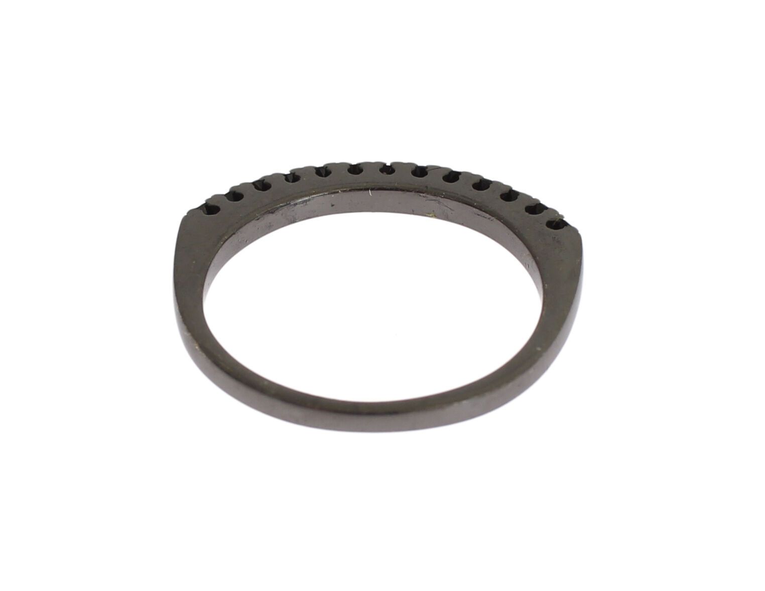 Bague Nialaya pour femme en argent 925 rhodié et zircone cubique noire