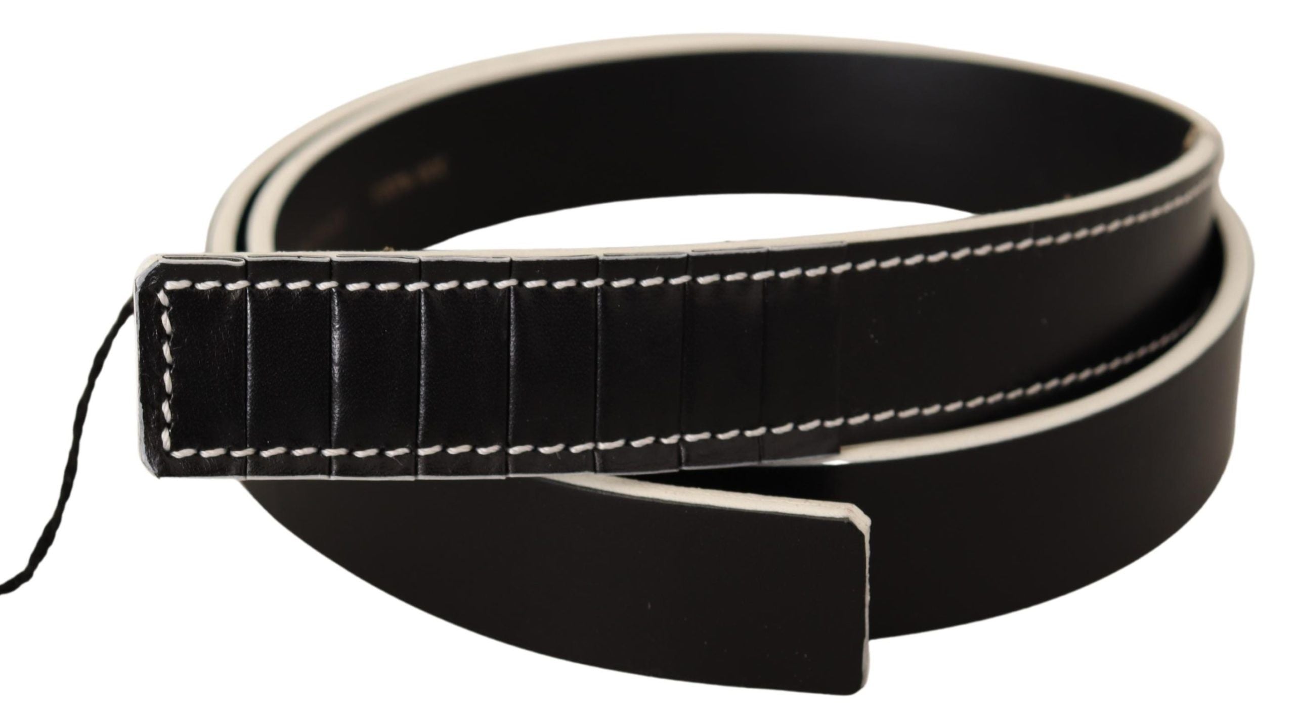 Ceinture de taille en cuir noir et blanc pour costume national