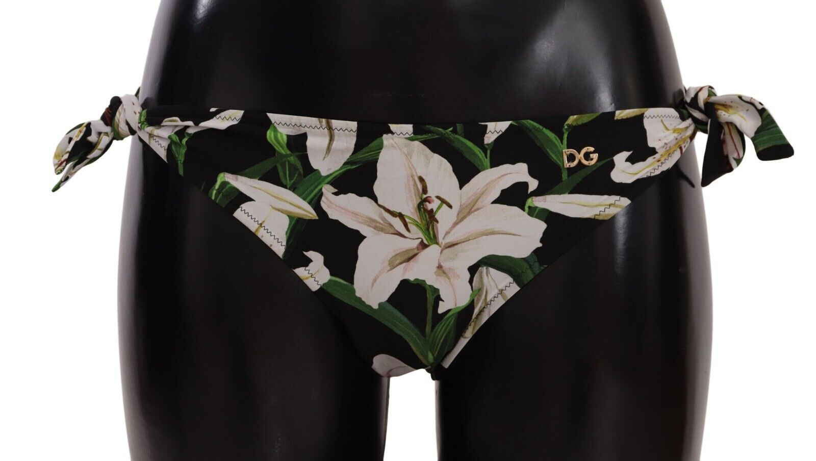Bas de bikini Dolce &amp; Gabbana à imprimé lys noir