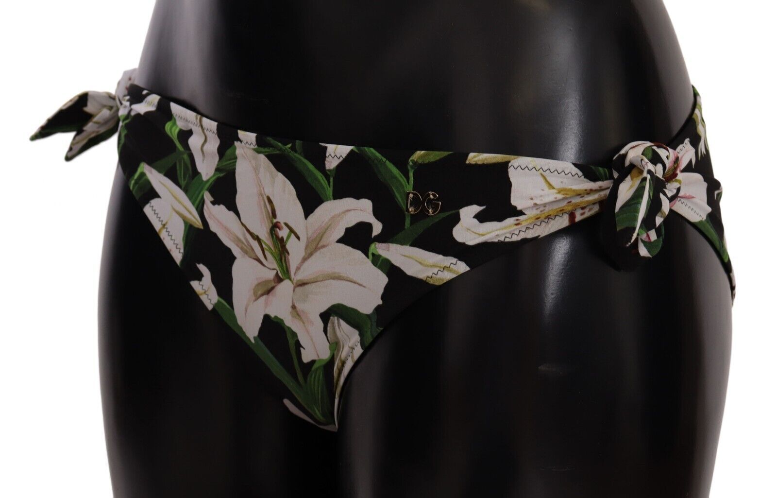 Bas de bikini Dolce &amp; Gabbana à imprimé lys noir