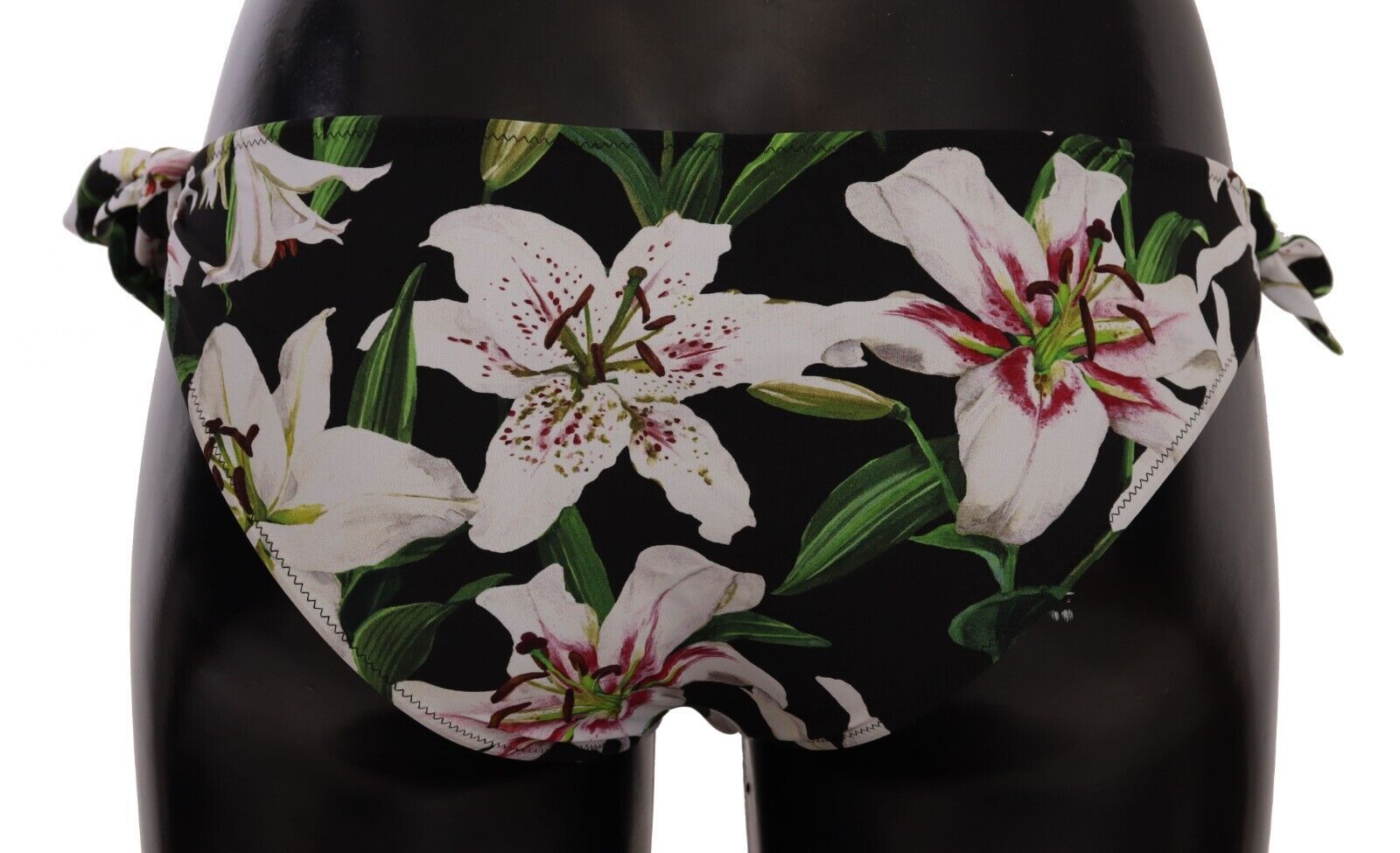 Bas de bikini Dolce &amp; Gabbana à imprimé lys noir
