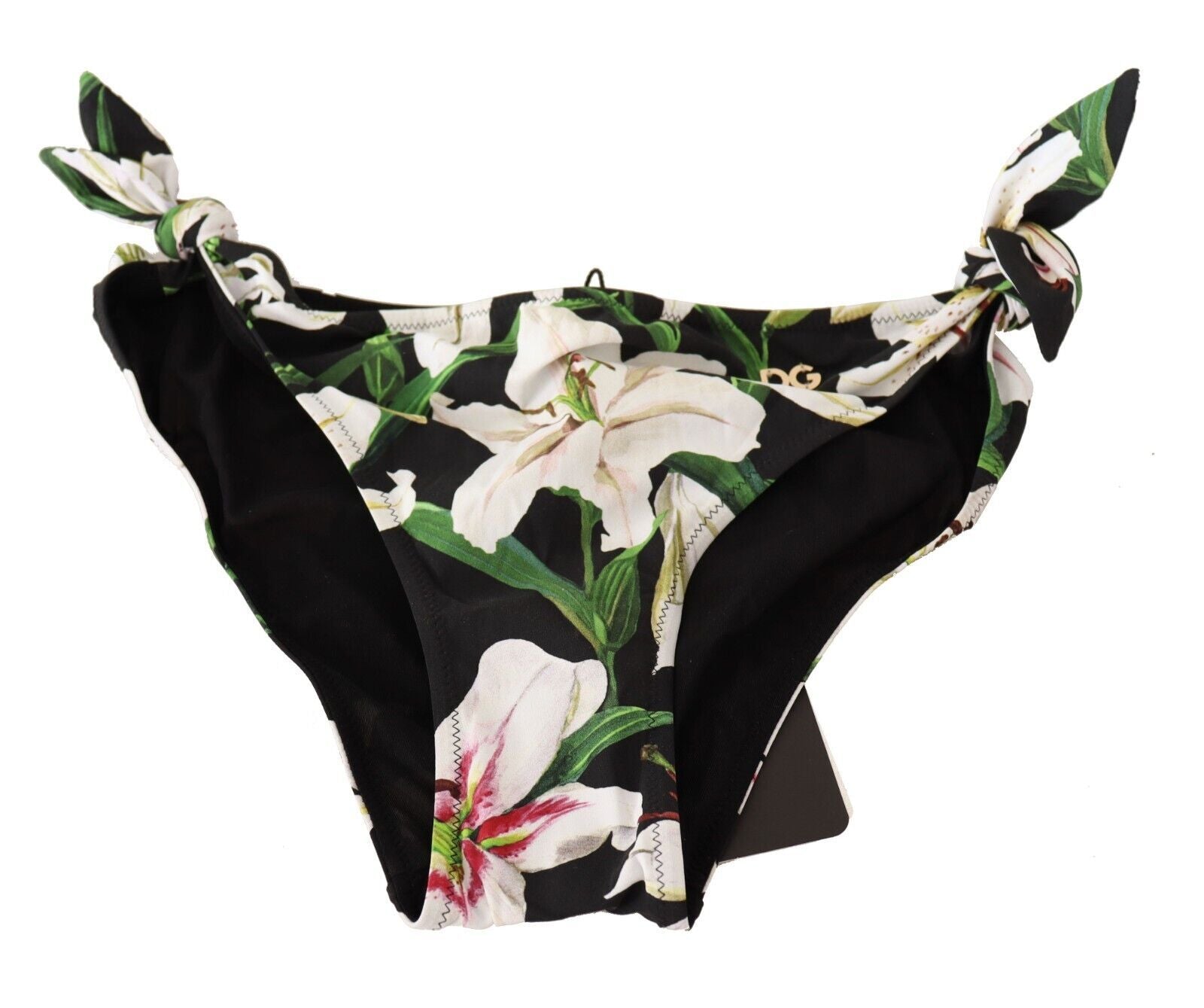 Bas de bikini Dolce &amp; Gabbana à imprimé lys noir
