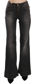 Jean évasé décontracté taille moyenne noir délavé Dolce &amp; Gabbana