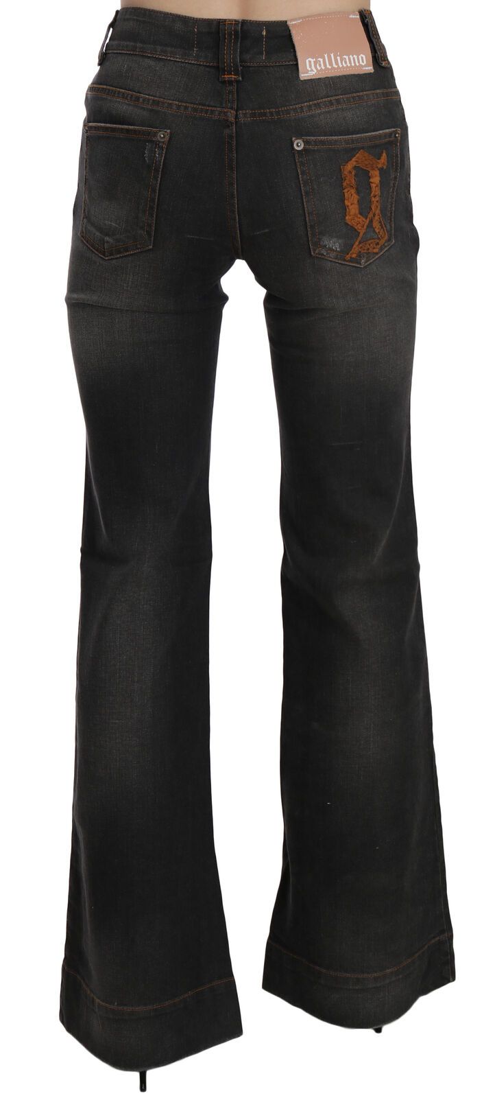 Jean évasé décontracté taille moyenne noir délavé Dolce &amp; Gabbana