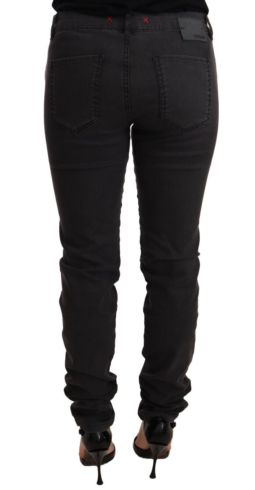Jean skinny taille moyenne en coton stretch noir PINKO pour femme