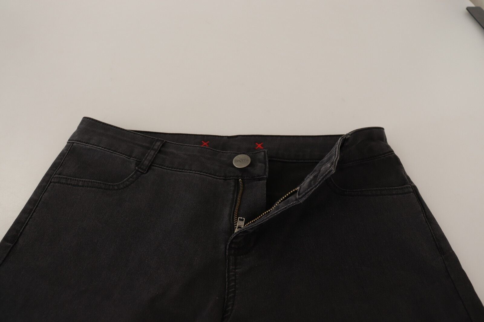 Jean skinny taille moyenne en coton stretch noir PINKO pour femme