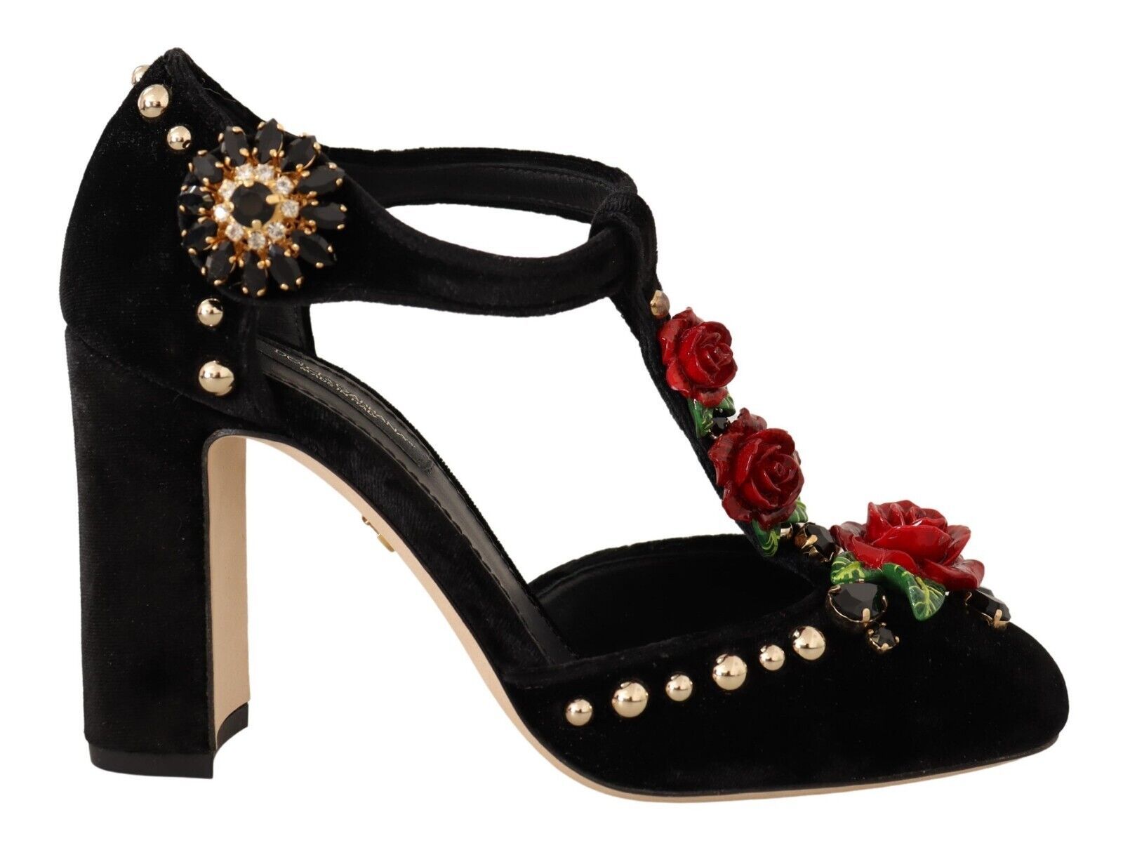 Escarpins Mary Jane noirs Dolce &amp; Gabbana avec cristaux roses