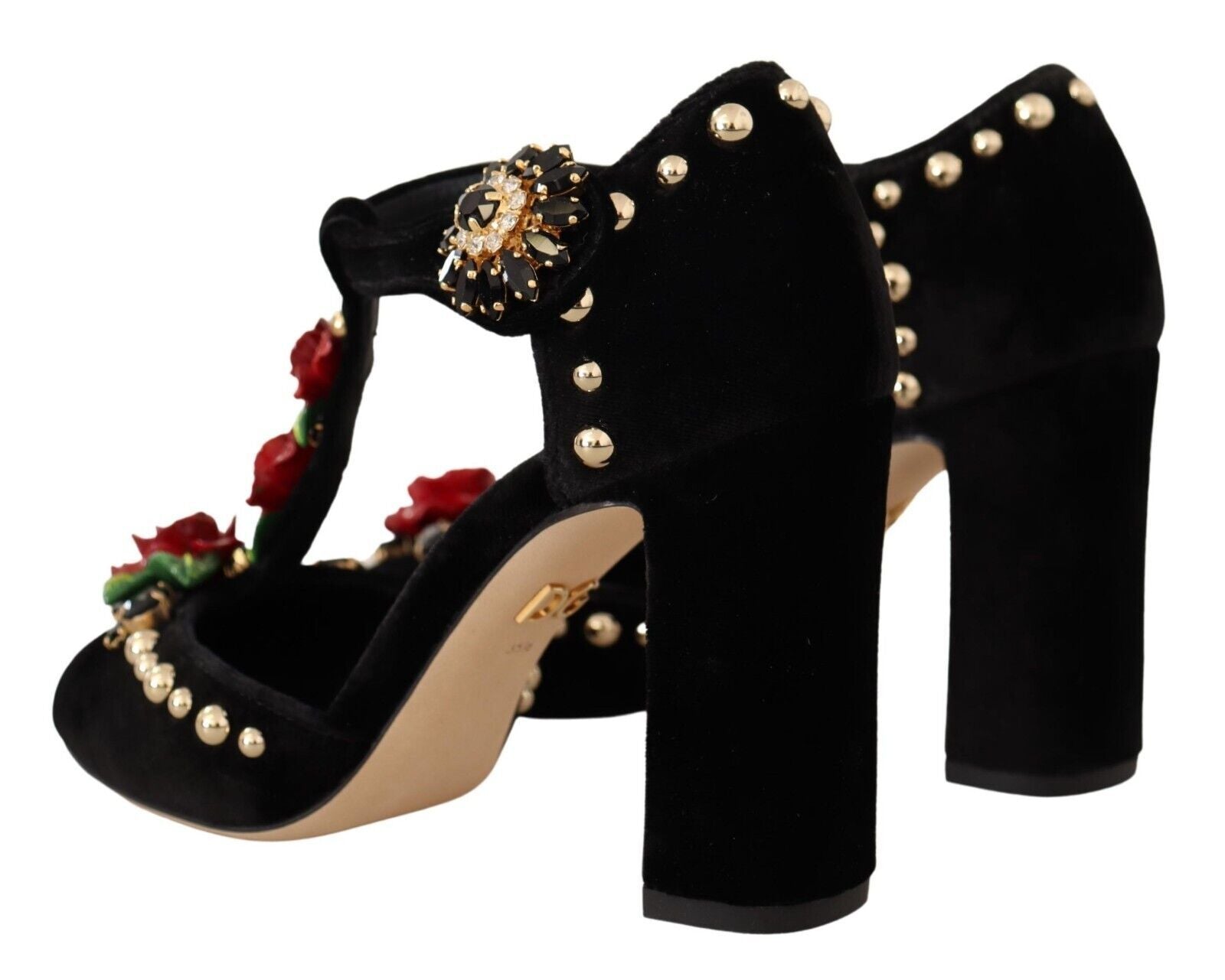 Escarpins Mary Jane noirs Dolce &amp; Gabbana avec cristaux roses