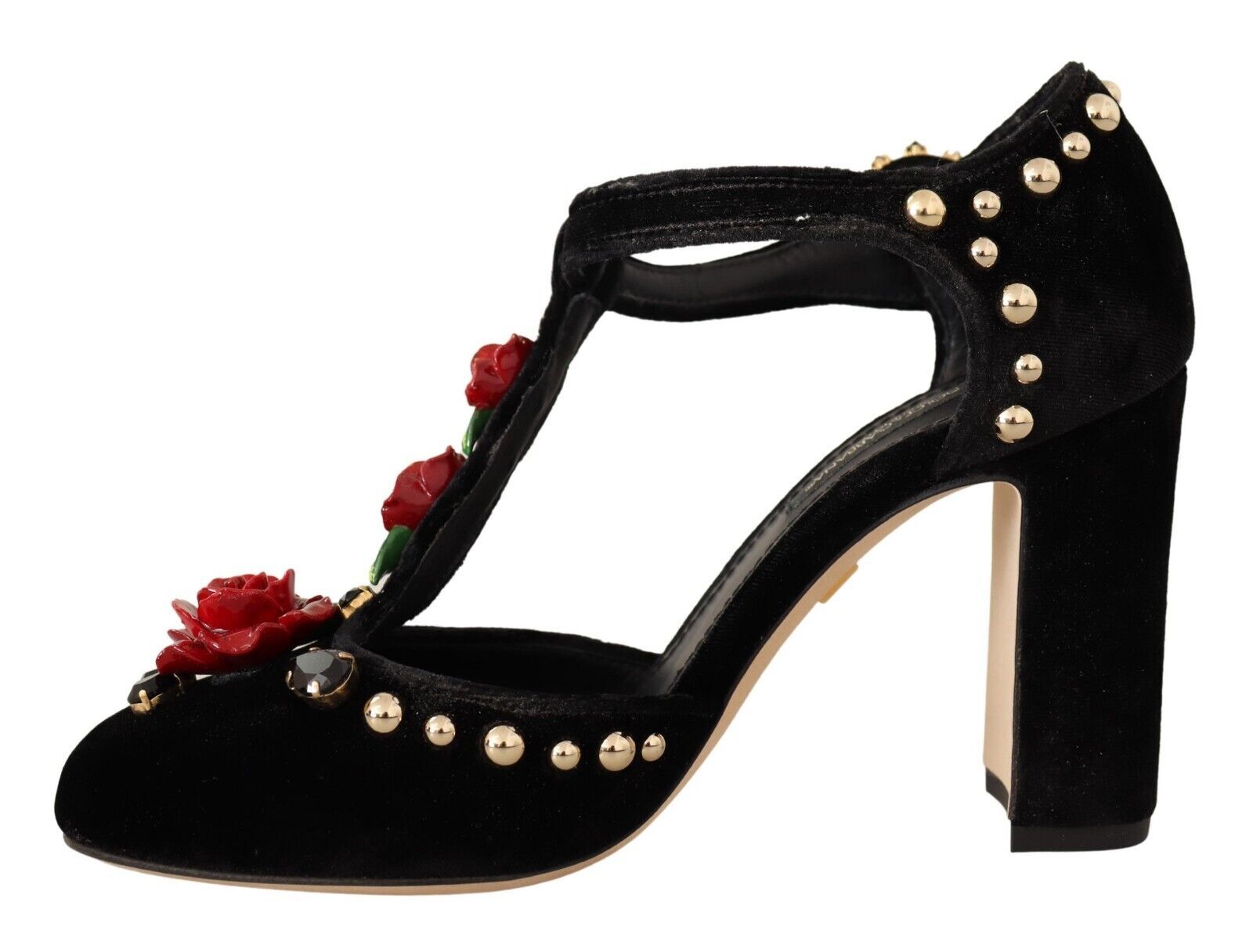 Escarpins Mary Jane noirs Dolce &amp; Gabbana avec cristaux roses
