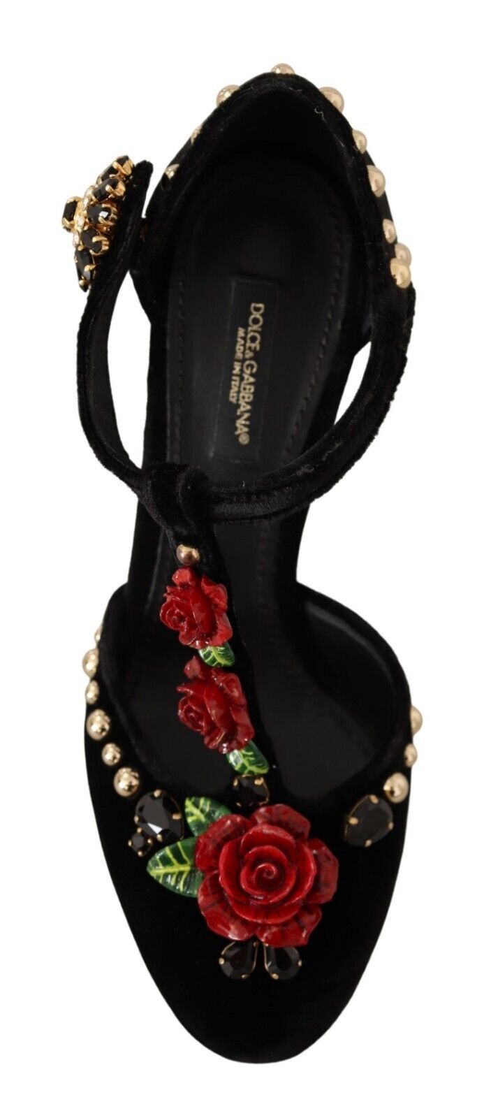 Escarpins Mary Jane noirs Dolce &amp; Gabbana avec cristaux roses