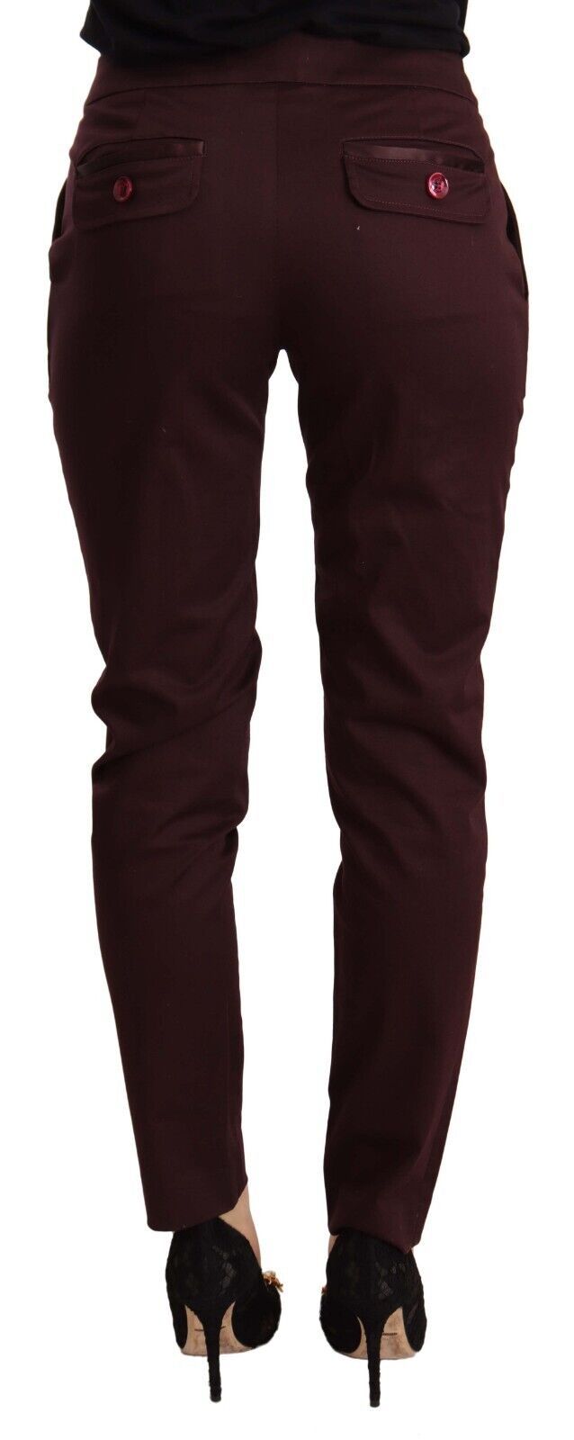 Pantalon skinny taille moyenne marron Just Cavalli pour femme