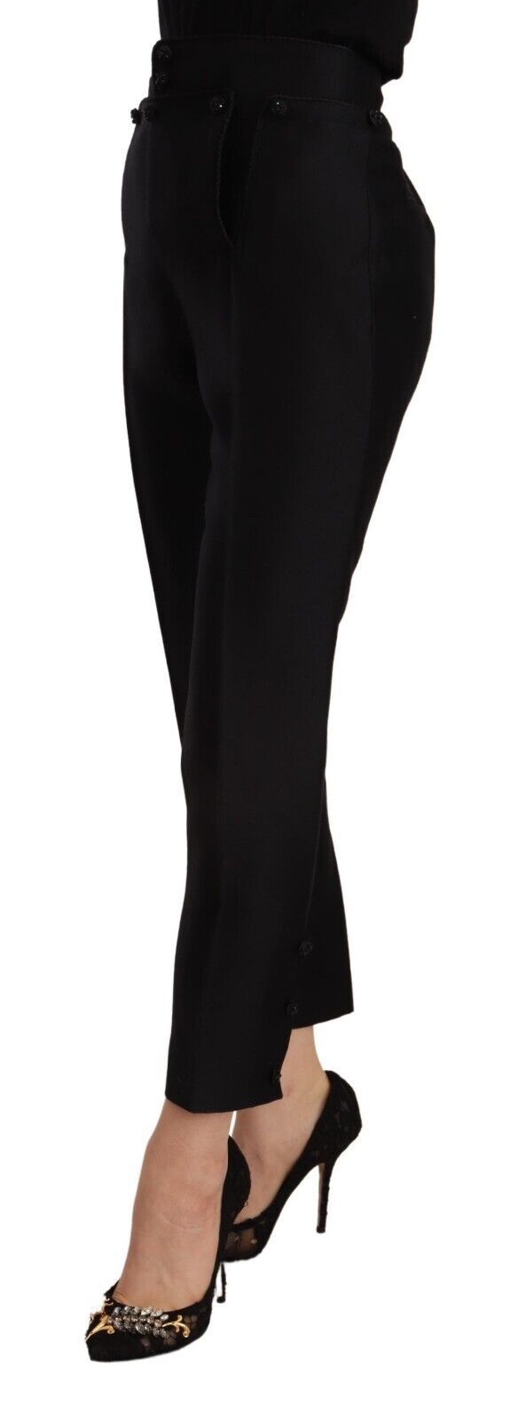 Pantalon skinny taille haute en laine noire Dsquared² pour femme