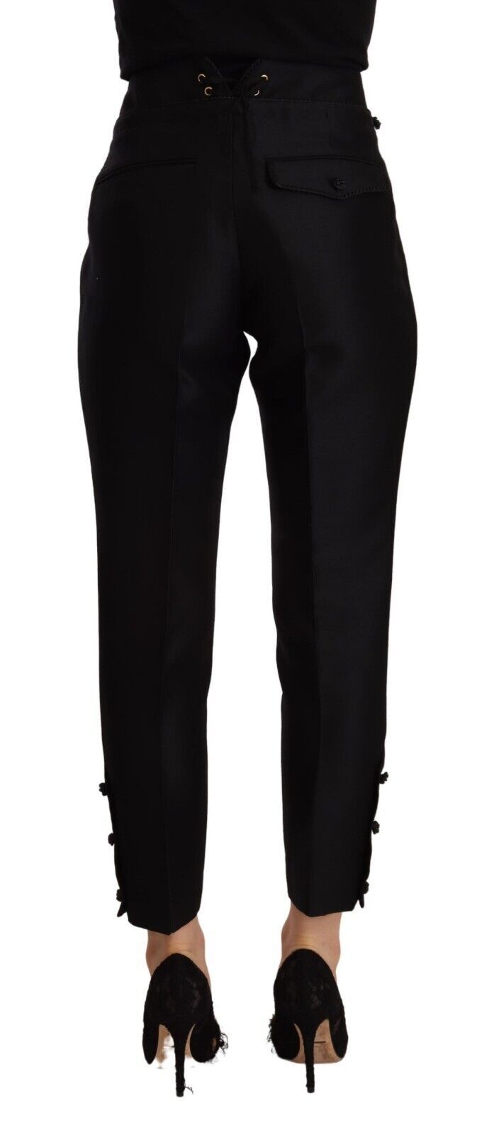 Pantalon skinny taille haute en laine noire Dsquared² pour femme
