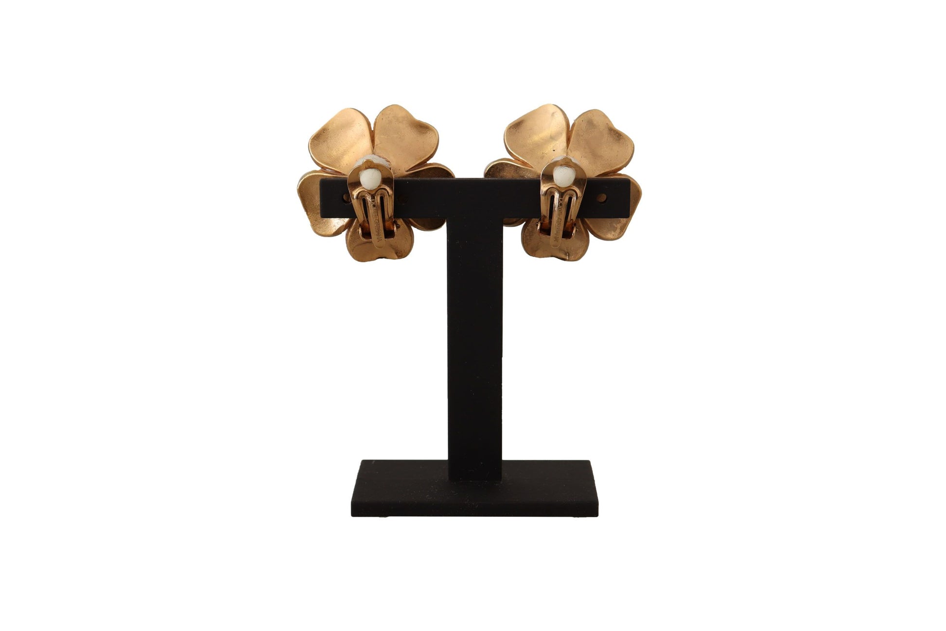 Boucles d'oreilles à clip florales en fausses perles Dolce &amp; Gabbana dorées