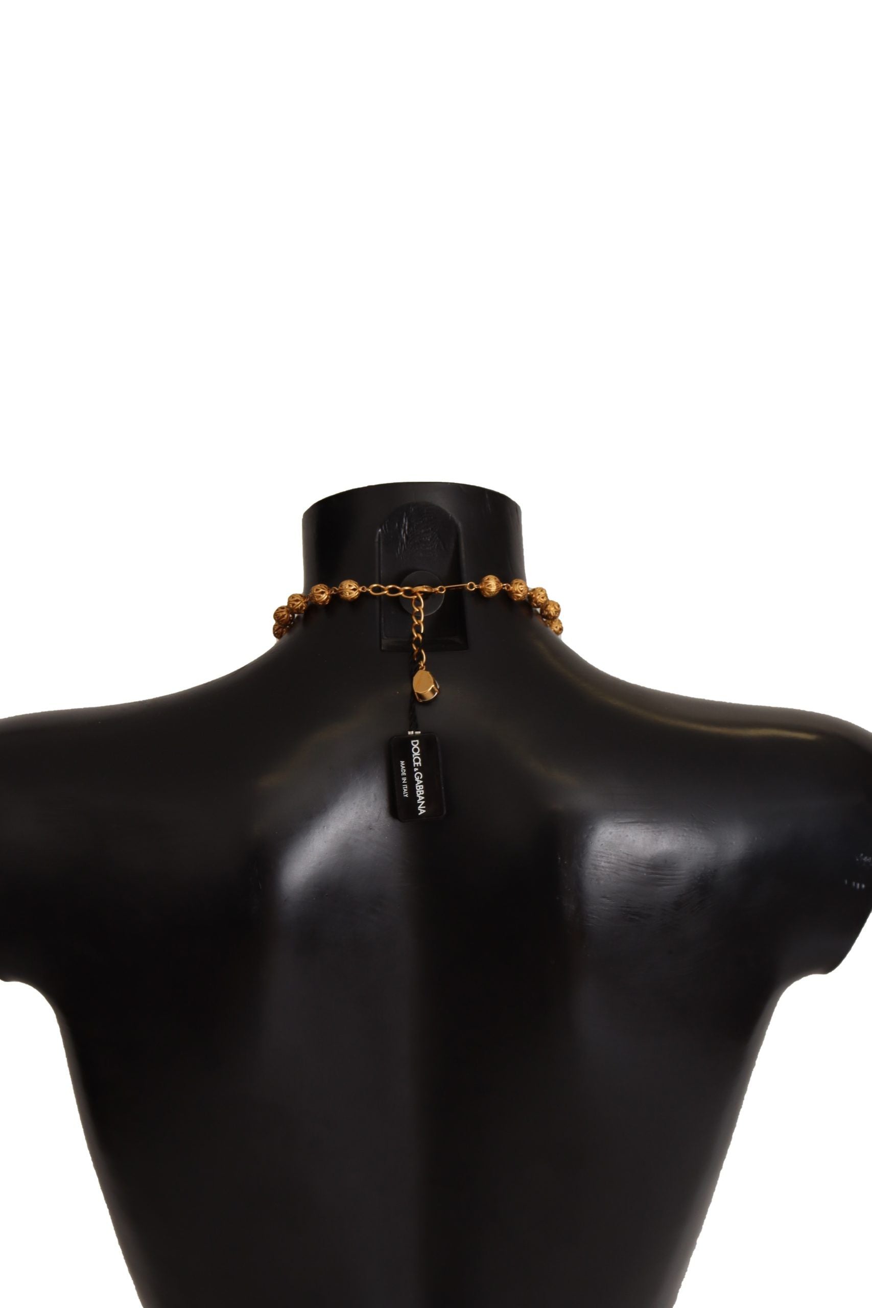 Collier Dolce &amp; Gabbana en laiton doré Carretto Sicily Statement avec chaîne en cristal