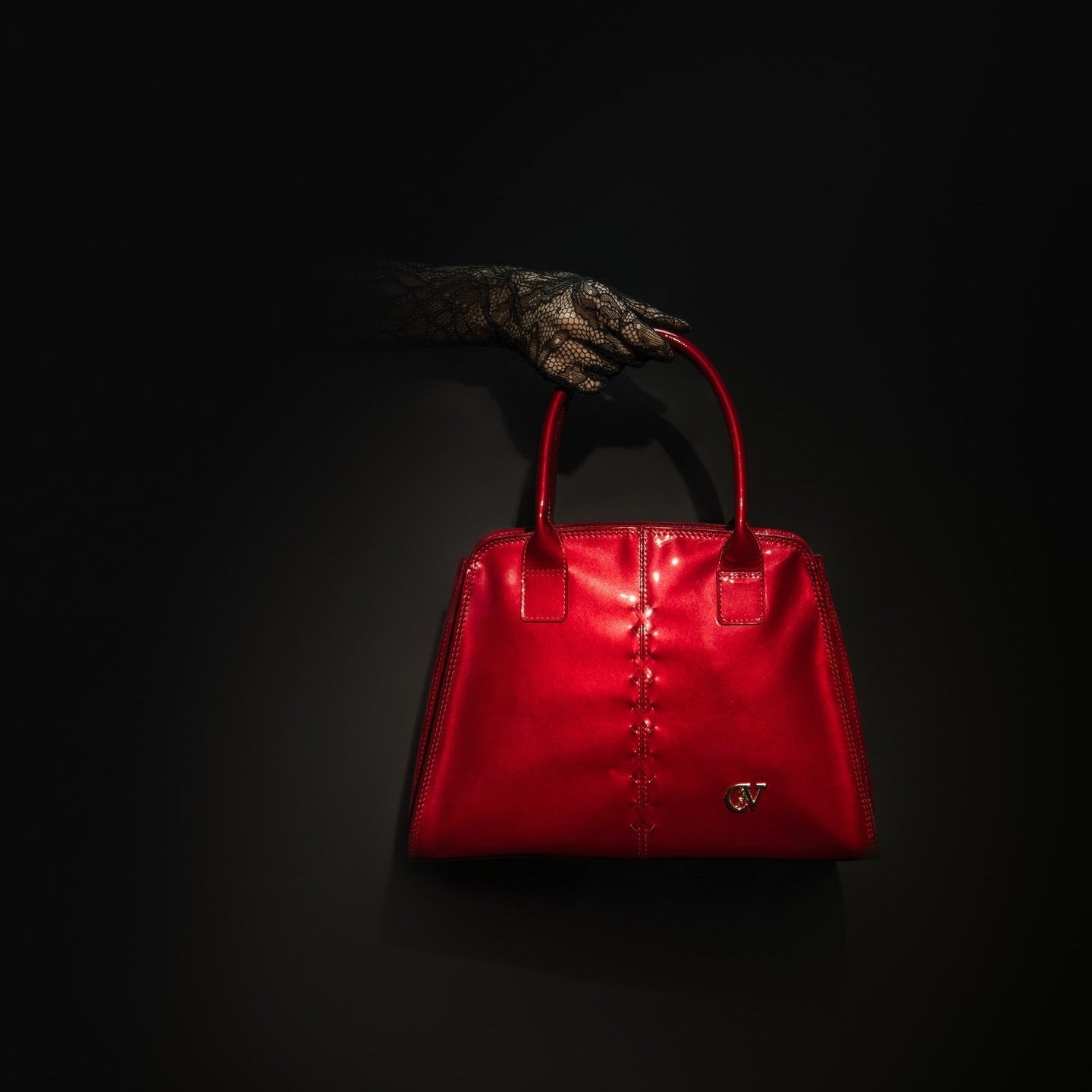 Midnight Rouge Patent Leather Handbag