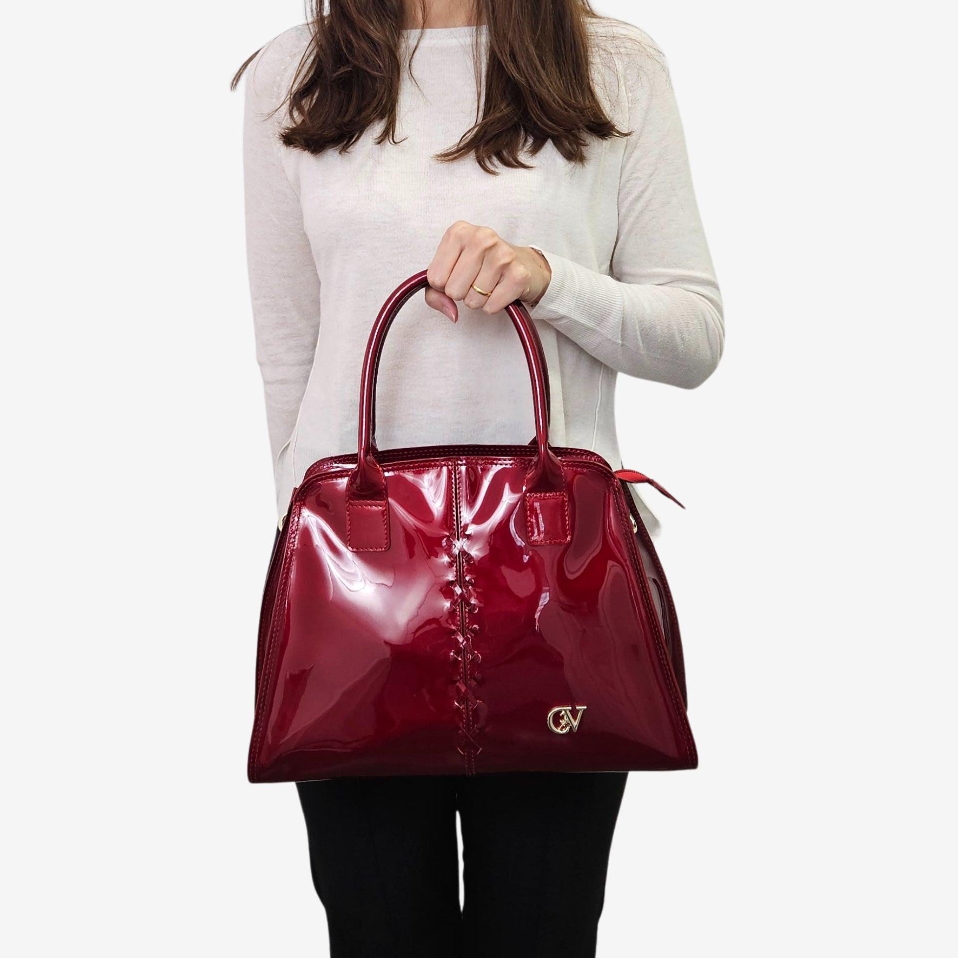 Midnight Rouge Patent Leather Handbag