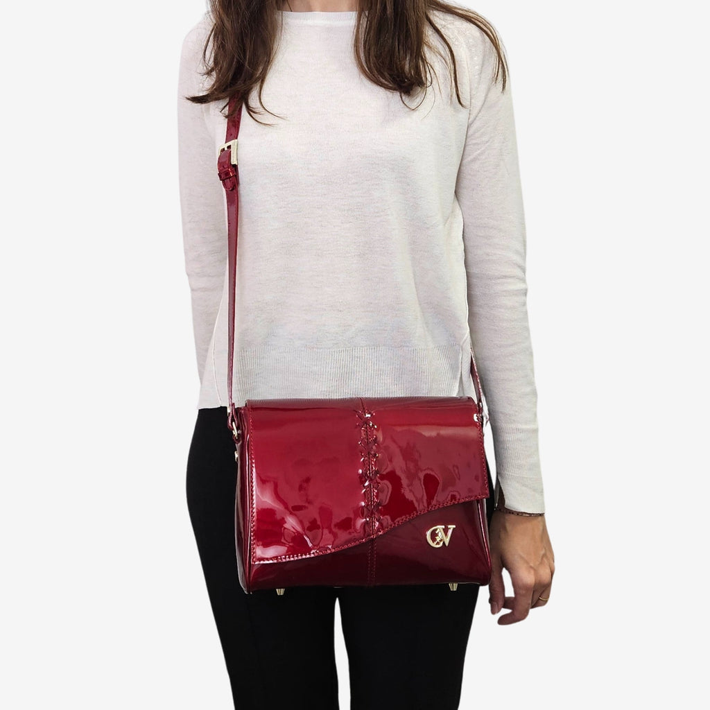 Midnight Rouge Patent Leather Crossbody Bag