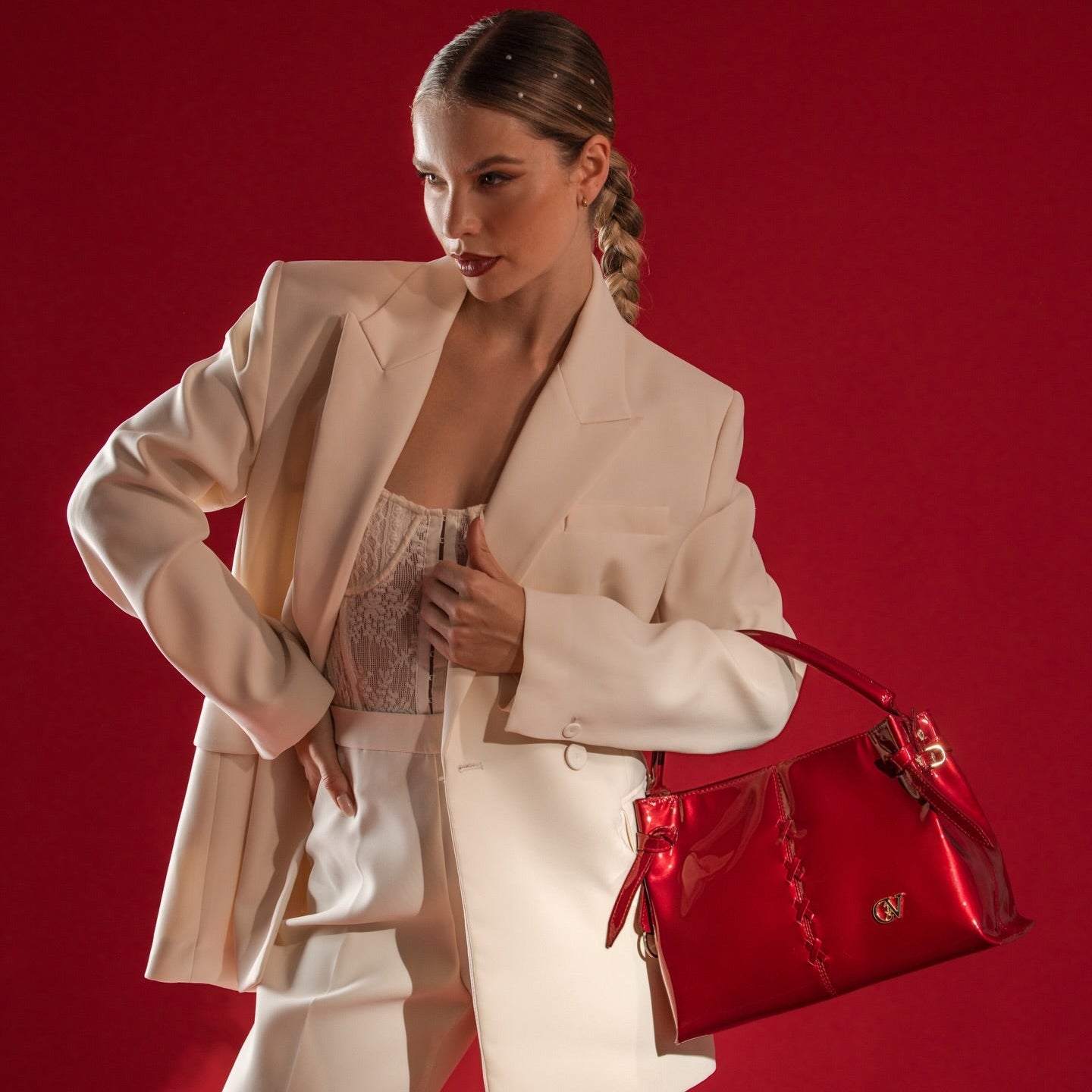 Midnight Rouge Patent Leather Handbag