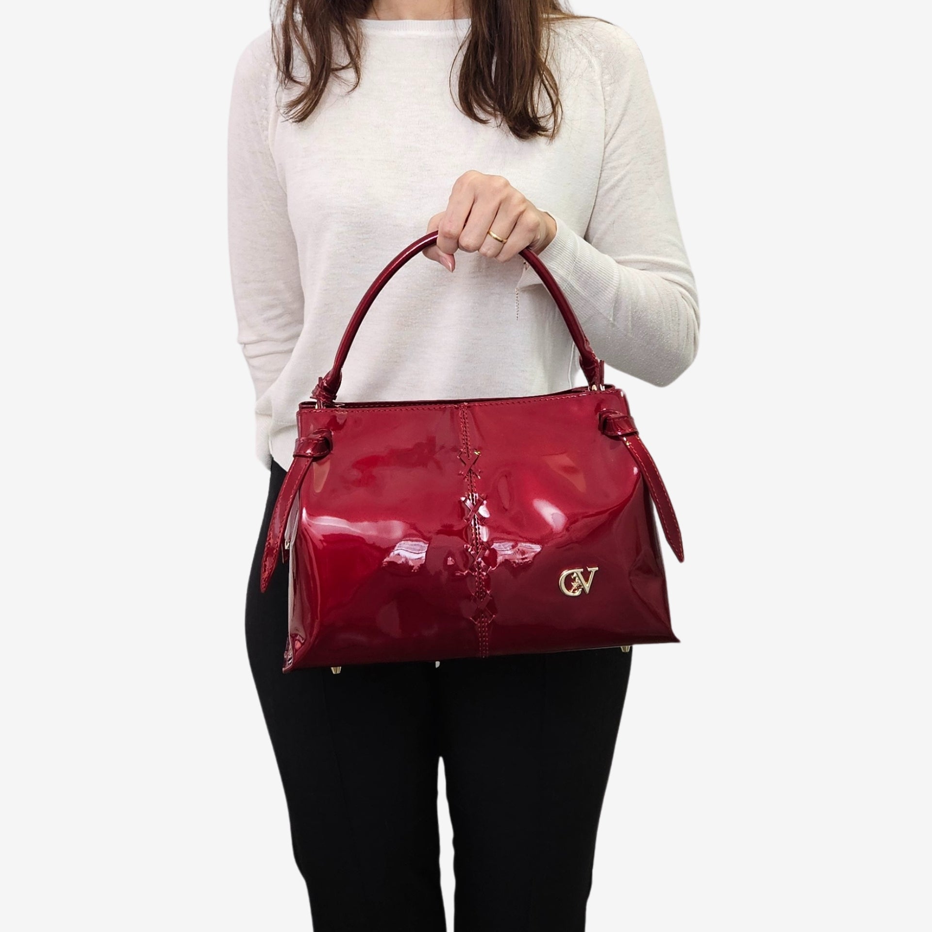 Midnight Rouge Patent Leather Handbag