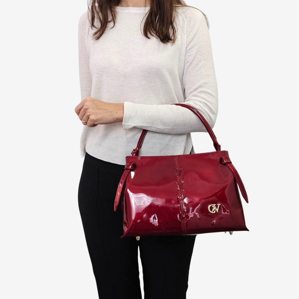 Midnight Rouge Patent Leather Handbag
