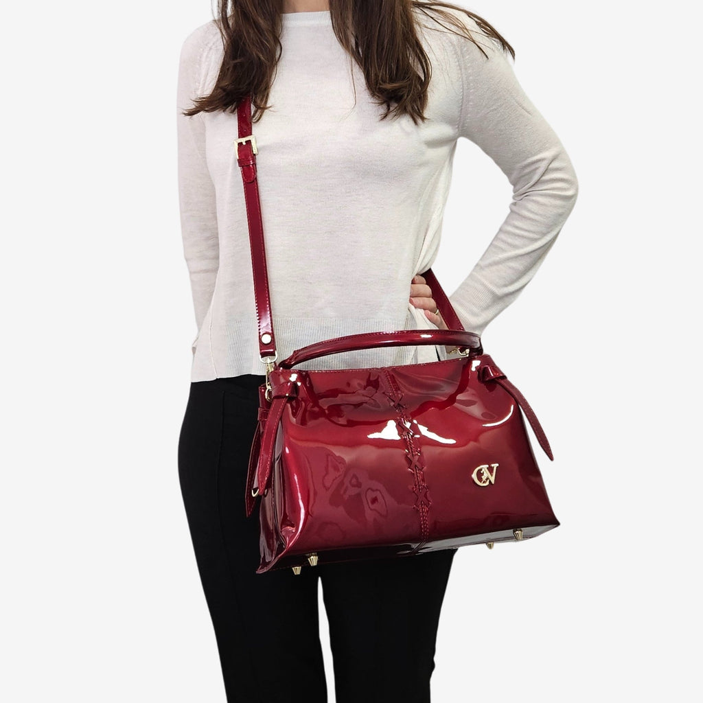 Midnight Rouge Patent Leather Handbag