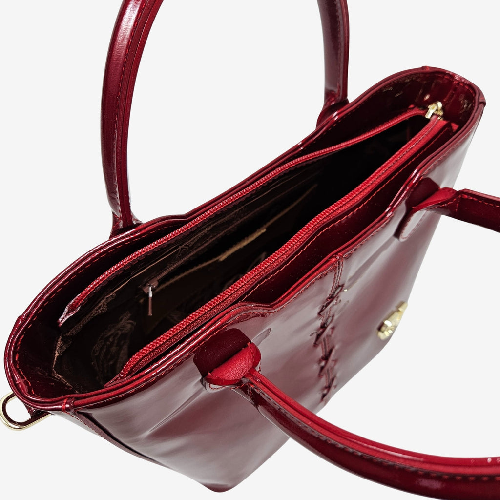 Midnight Rouge Patent Leather Handbag