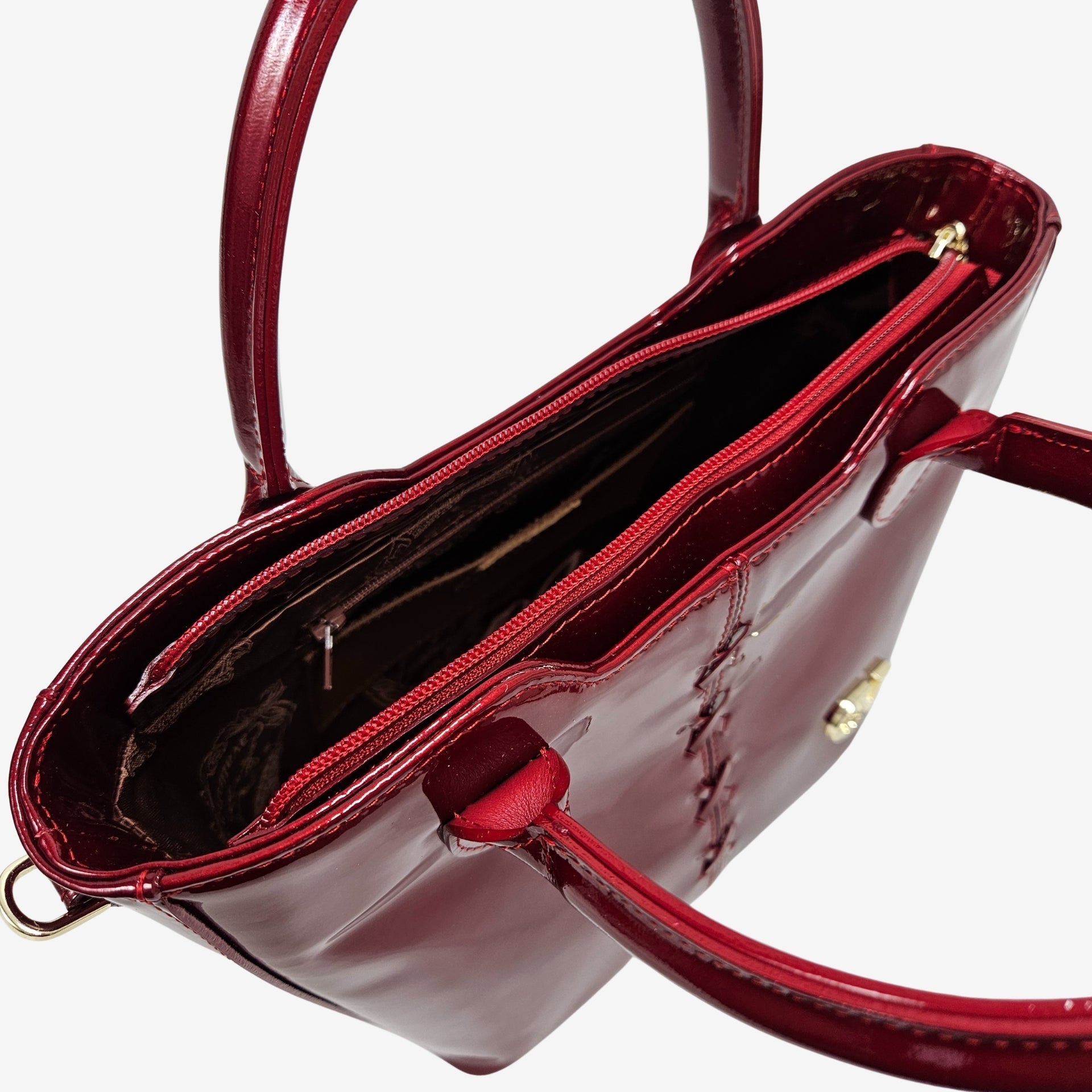 Midnight Rouge Patent Leather Handbag
