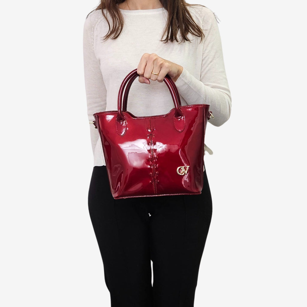 Midnight Rouge Patent Leather Handbag
