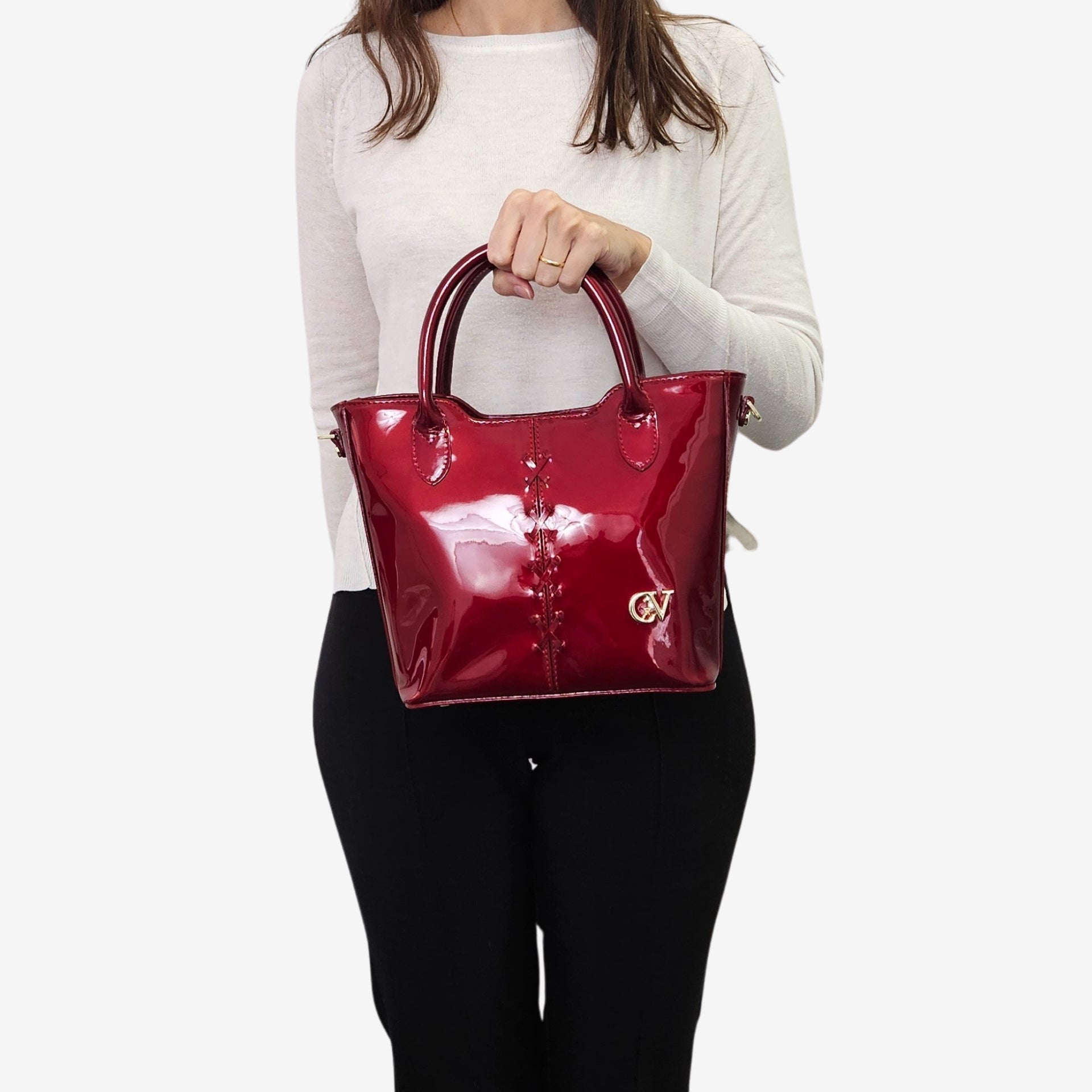 Midnight Rouge Patent Leather Handbag