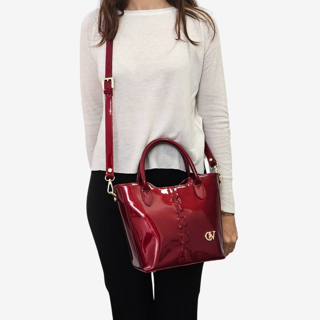 Midnight Rouge Patent Leather Handbag