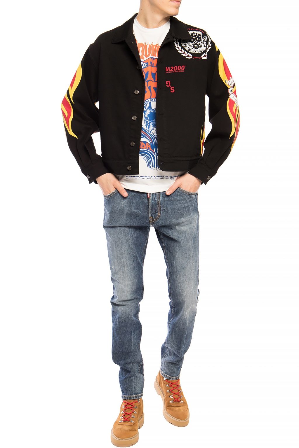 Pantalon en denim bleu marine effet vieilli « Cool Guy Jean » de Dsquared²