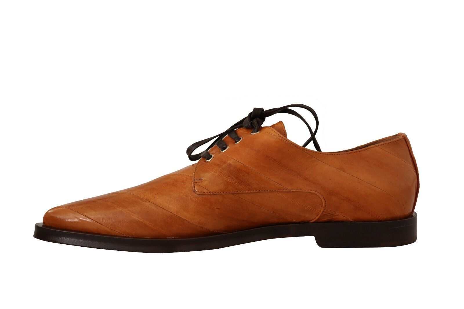 Chaussures habillées à lacets en cuir d'anguille marron Dolce &amp; Gabbana