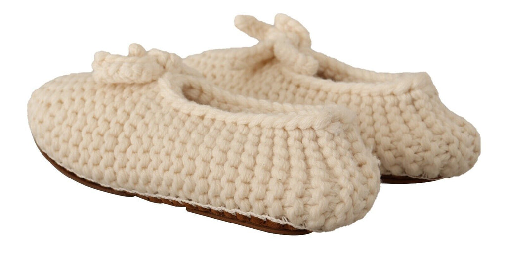 Ballerines blanches à enfiler Dolce &amp; Gabbana en tricot de laine