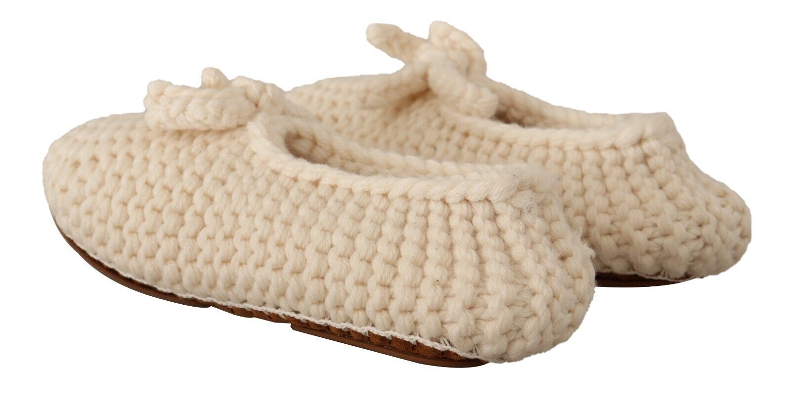 Ballerines blanches à enfiler Dolce &amp; Gabbana en tricot de laine