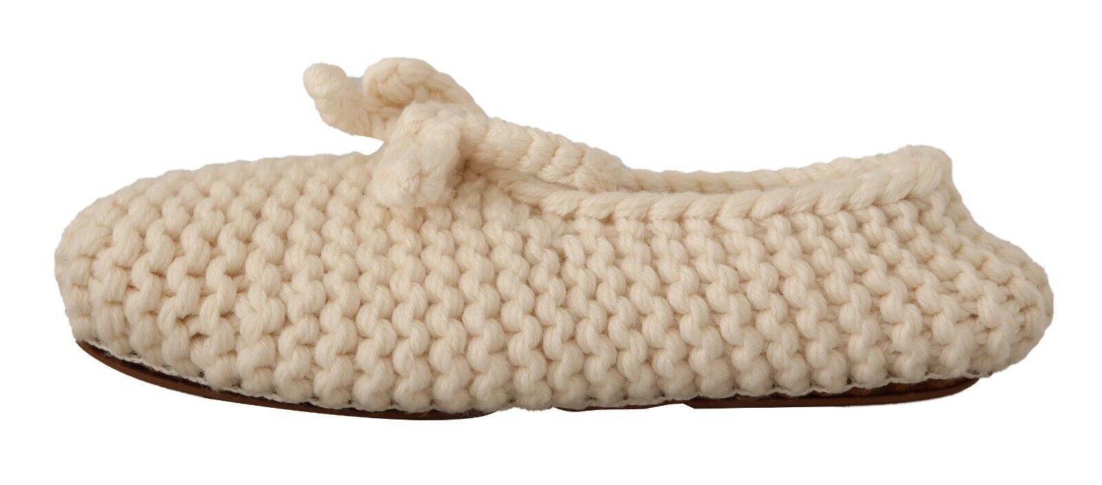 Ballerines blanches à enfiler Dolce &amp; Gabbana en tricot de laine