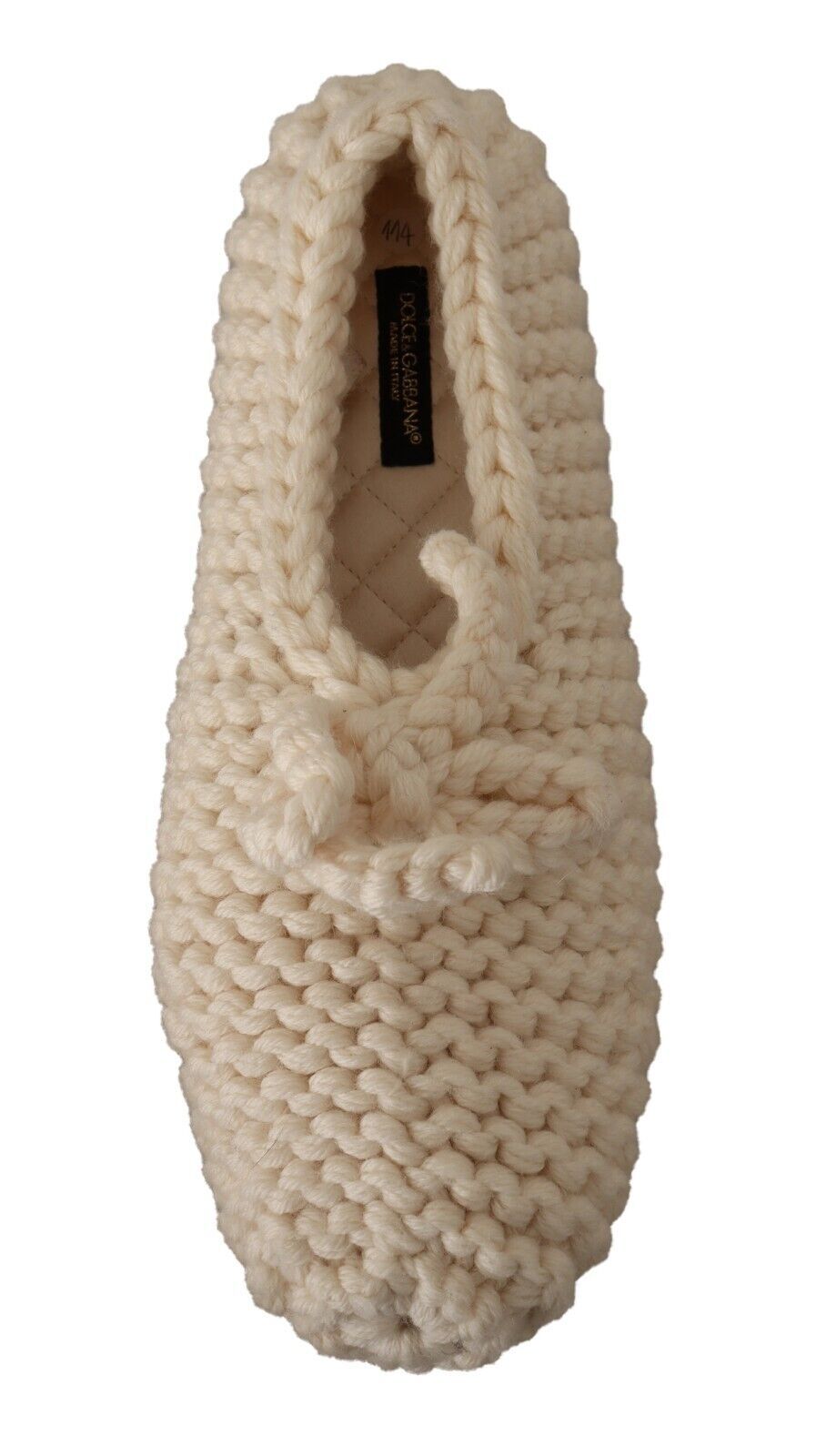 Ballerines blanches à enfiler Dolce &amp; Gabbana en tricot de laine