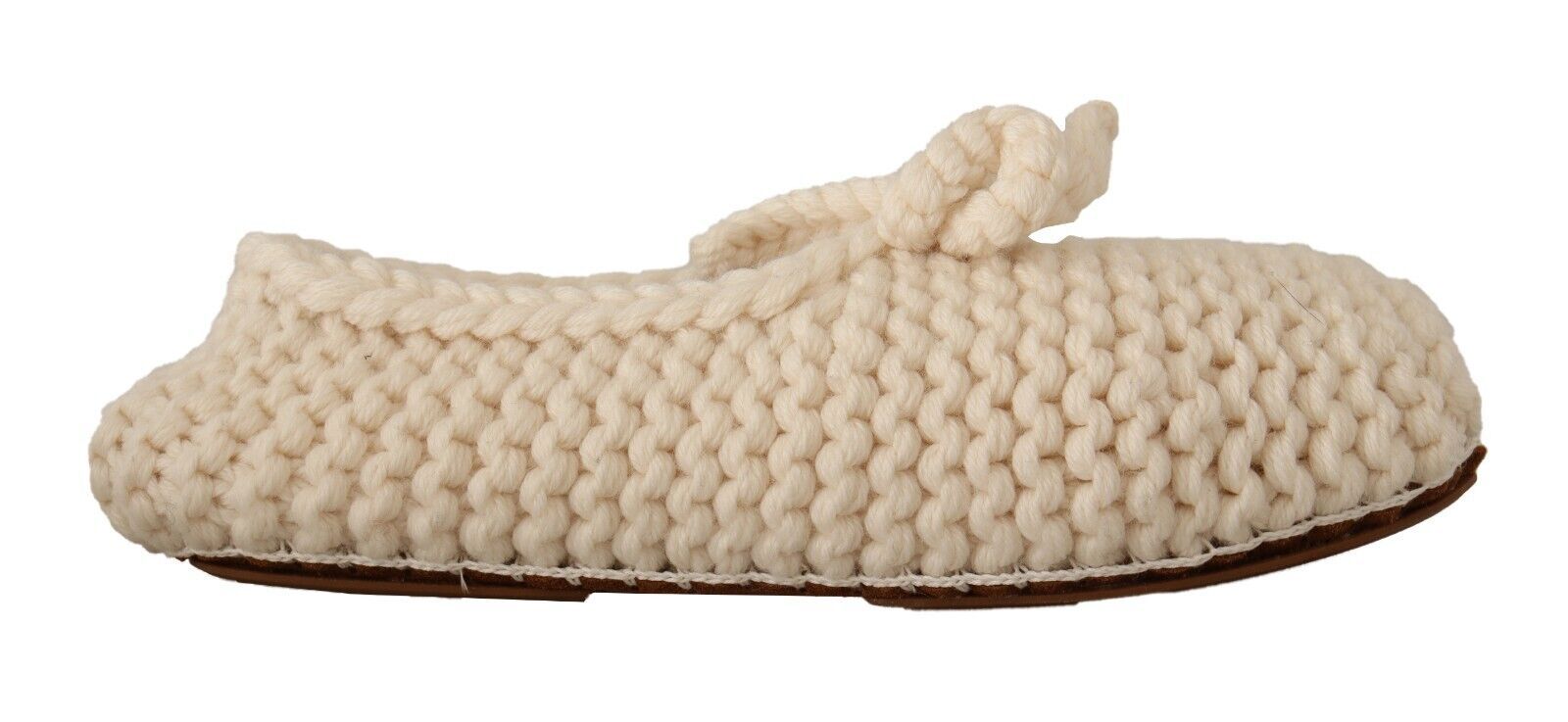 Ballerines blanches à enfiler Dolce &amp; Gabbana en tricot de laine