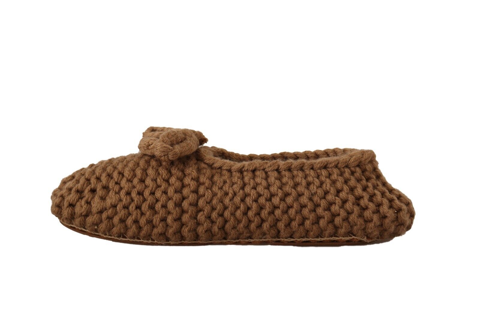 Ballerines plates à enfiler Dolce &amp; Gabbana marron en laine tricotée