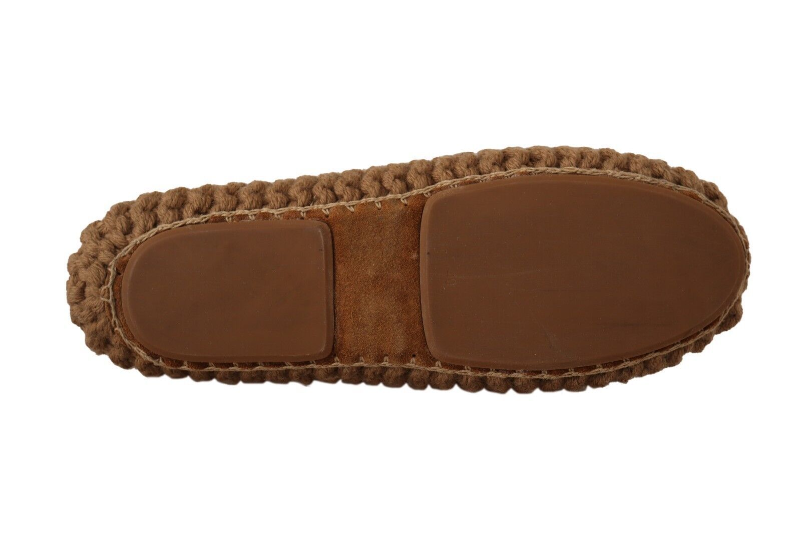 Ballerines plates à enfiler Dolce &amp; Gabbana marron en laine tricotée