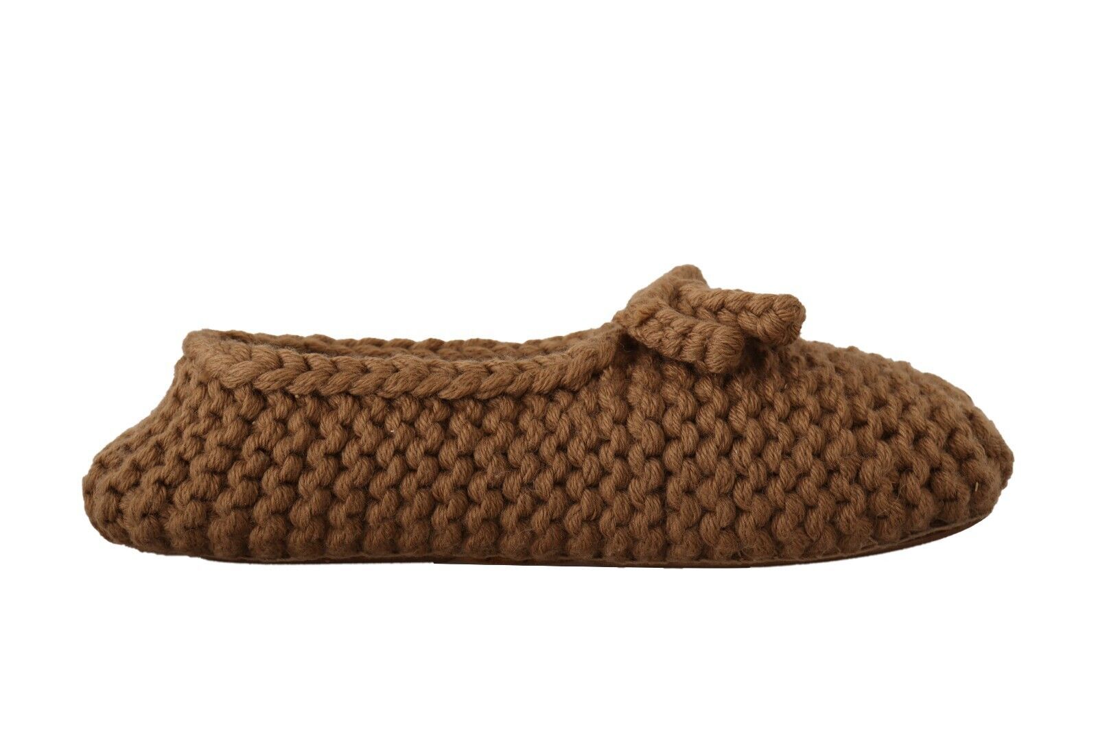 Ballerines plates à enfiler Dolce &amp; Gabbana marron en laine tricotée