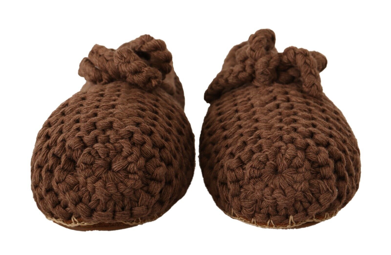 Ballerines plates à enfiler Dolce &amp; Gabbana marron en laine tricotée
