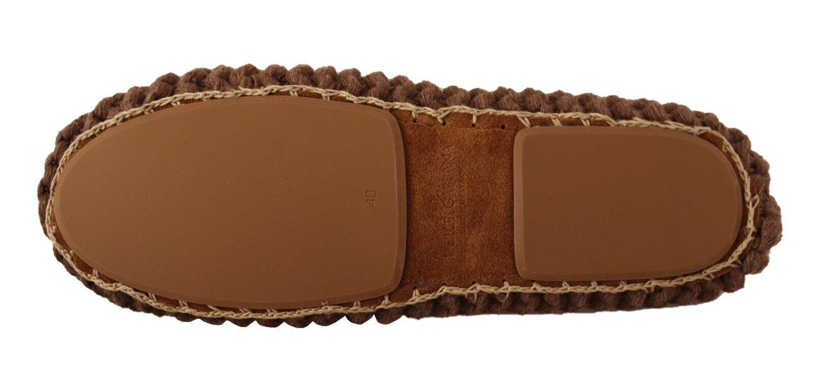 Ballerines plates à enfiler Dolce &amp; Gabbana marron en laine tricotée