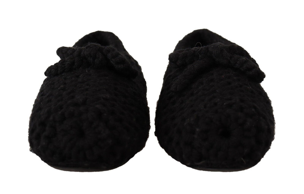 Ballerines plates noires Dolce &amp; Gabbana en tricot de laine