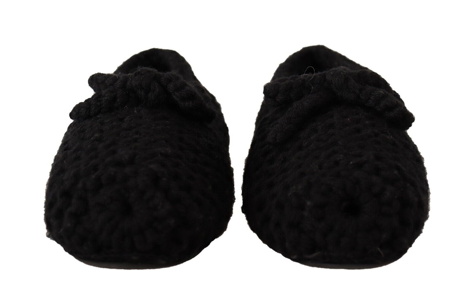 Ballerines plates noires Dolce &amp; Gabbana en tricot de laine