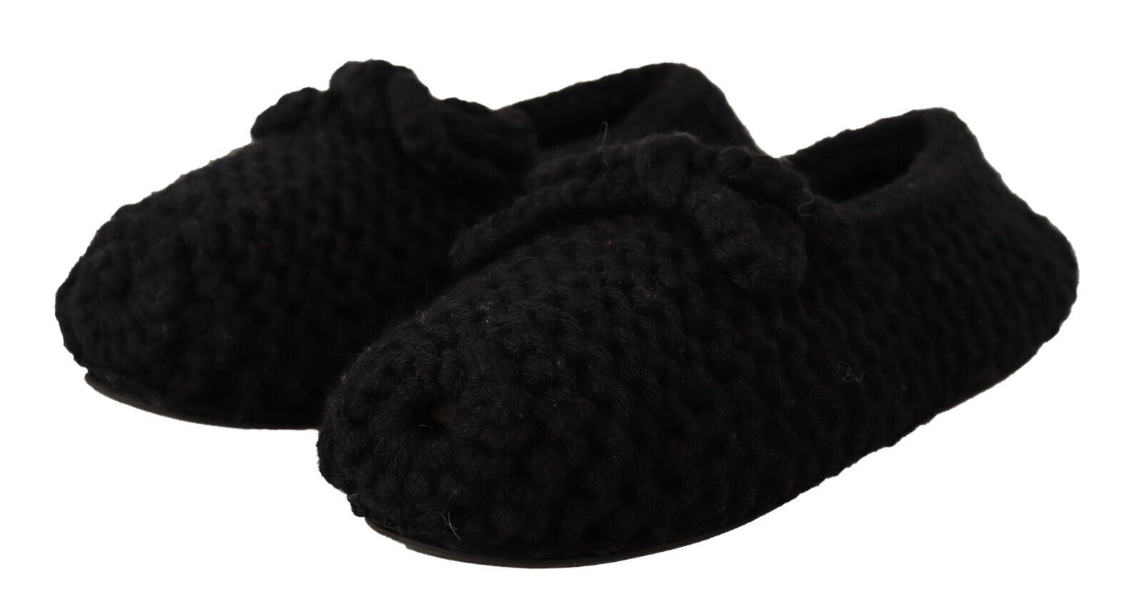 Ballerines plates noires Dolce &amp; Gabbana en tricot de laine